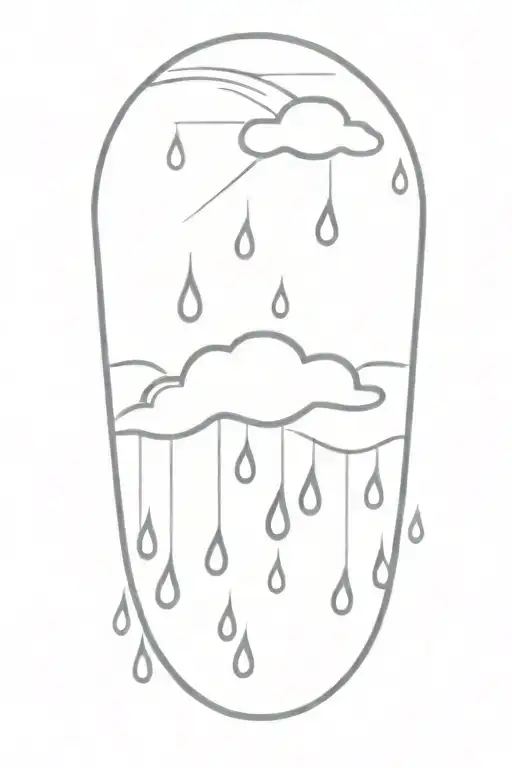 Rain Drops With Tornado Forming The Shape