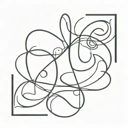 Mantra Written Vertically Interrwined Black