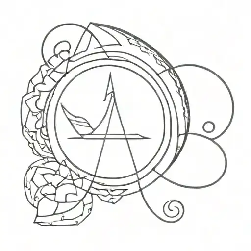 Small Minimalist Hindu Abstract Line Tatto