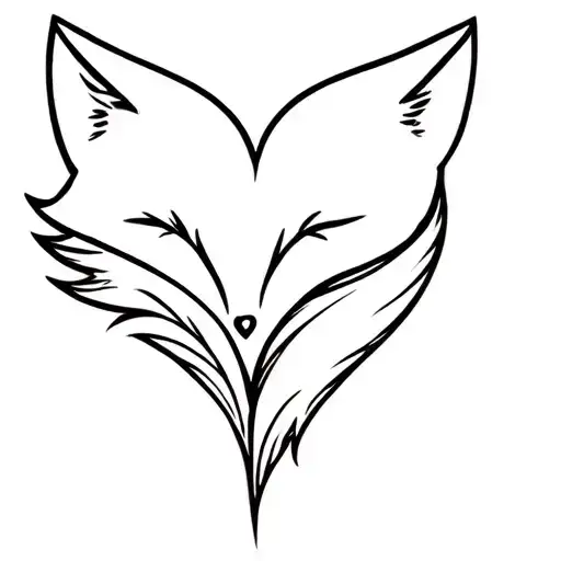 Full Young Fox Tail Curled Into Heart