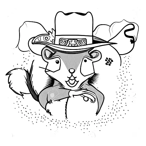 Cowboy Hat With A Squirrel Print On It