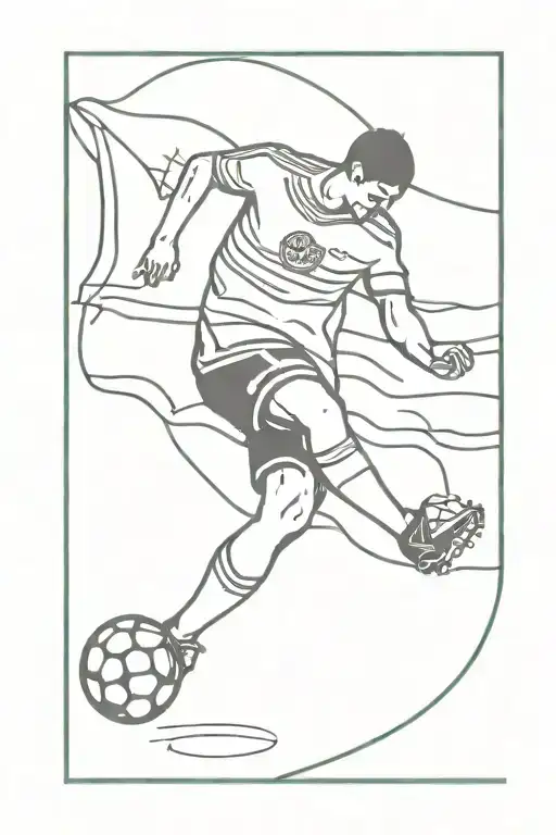 Man Playing Soccer Soccer Mexican Flag Intertwined