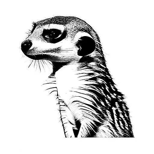 Black And White Meerkat Looking Away