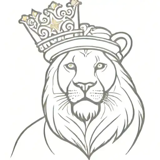 Cross In The Mouth Of A Lion With A Crown