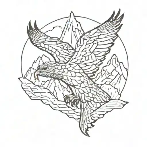 Mountains That Form A Falcon Outline