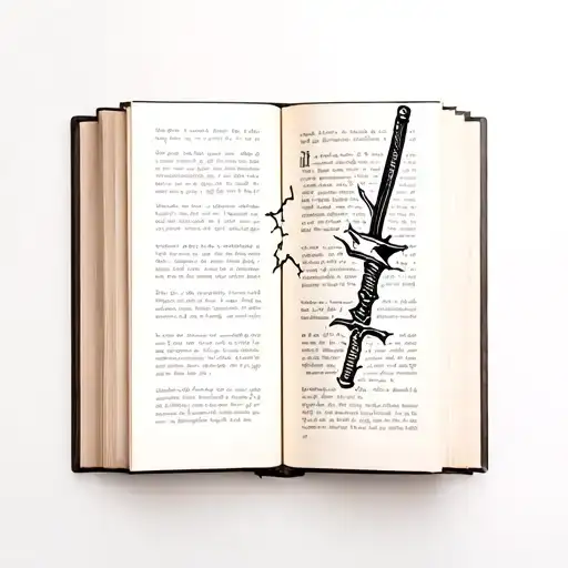 Broken Katana Near A Book Open In Front