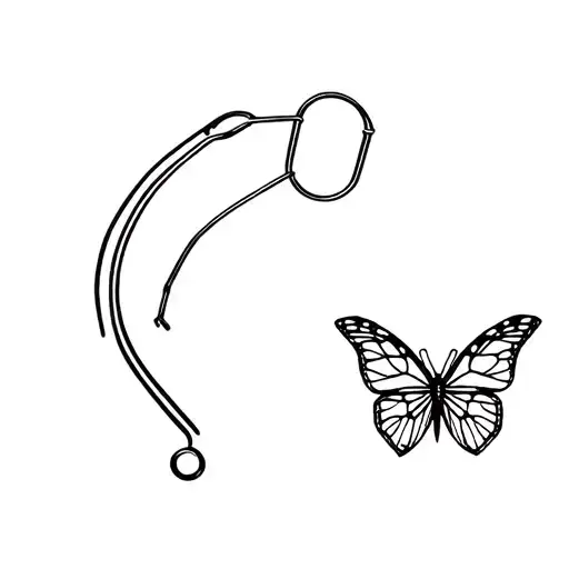 Semicolon With Butterfly And Safety Pin Emerging Sci Fi