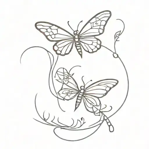 Butterfly Holding Dragonfly