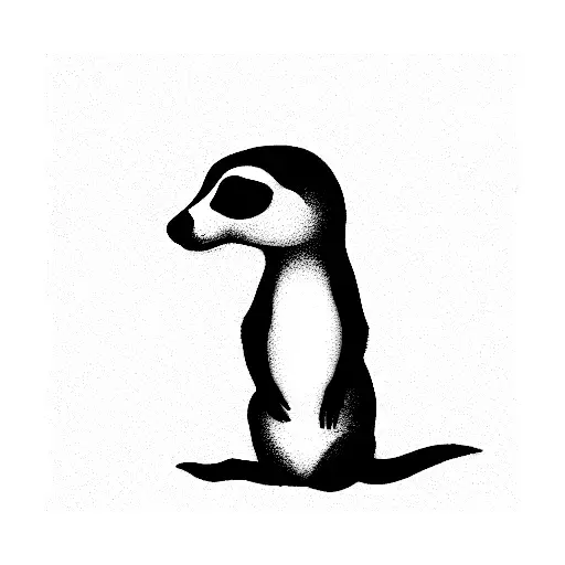 Black And White Minimalist Baby Meerkat