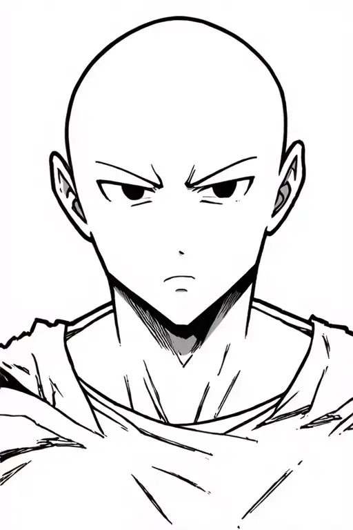 Saitama From One Punch Man Fighting The Subterranean King