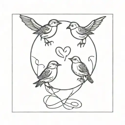 2 Birds Love Circle