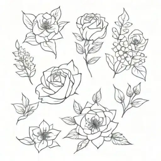 February June December Birth Flower Bouquet