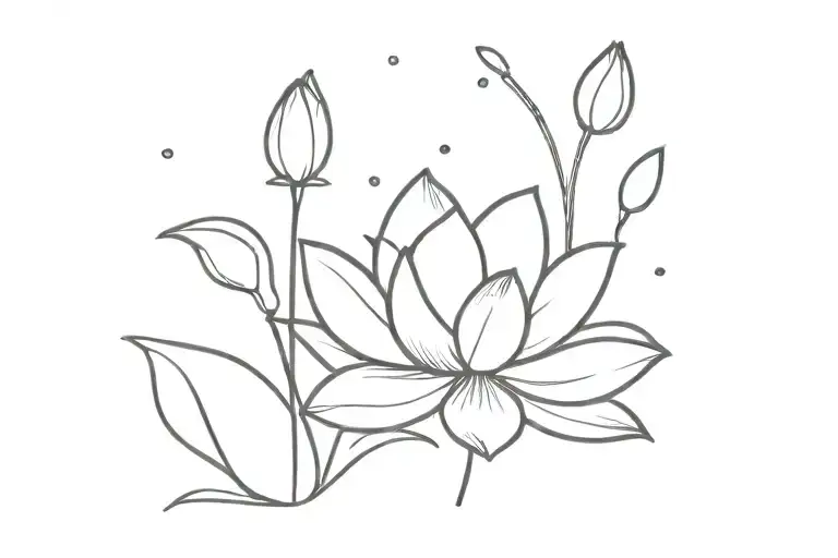 Lotus And Snow Drop Flower Combine
