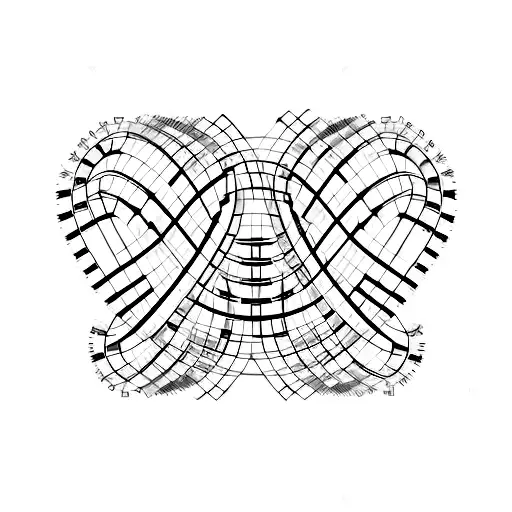 A Minimalist Tattoo Of A Dna Double Helix With Musical Symbols Incorporated