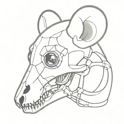Mouse Skull With Robotic Eye