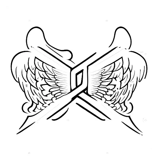 Angel Wings With Initials Mlt And Gjt