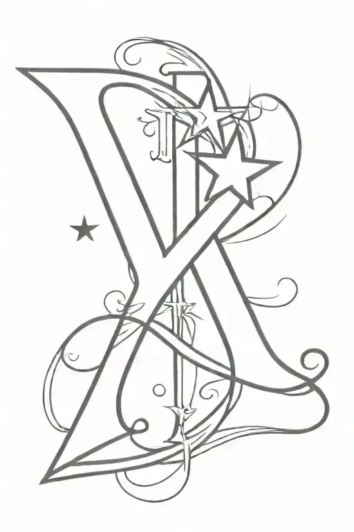 2 Letter J With Star Inbetween