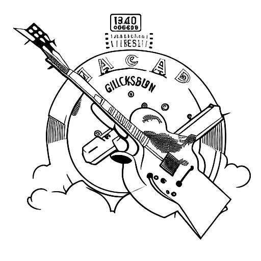 Gibson Guitar With Airplane Ticket On It