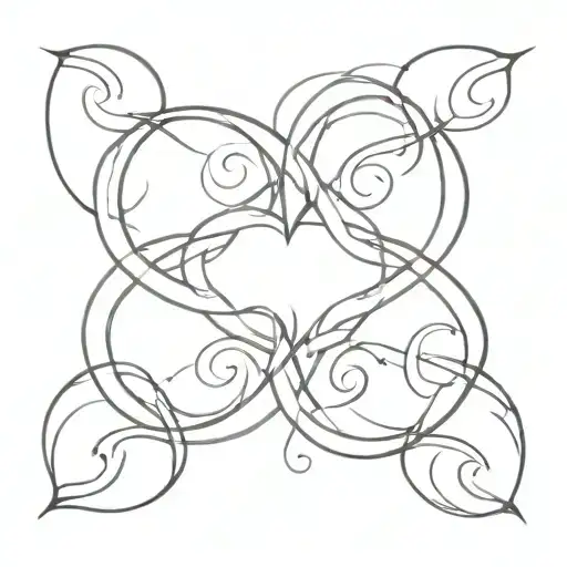 An Abstract Design Of Love Intertwined With Flames