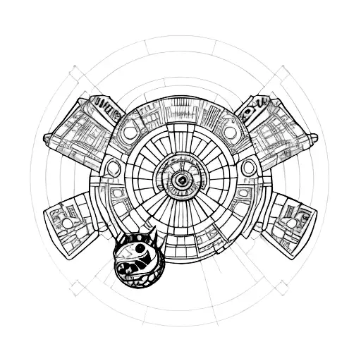 Millenium Falcon With A Dragon