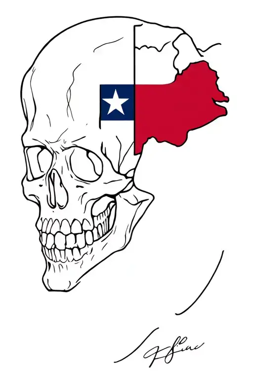 Skull And Texas Flag