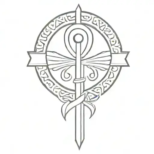 Design An Ankh With An Eye Of Horus In The Middle