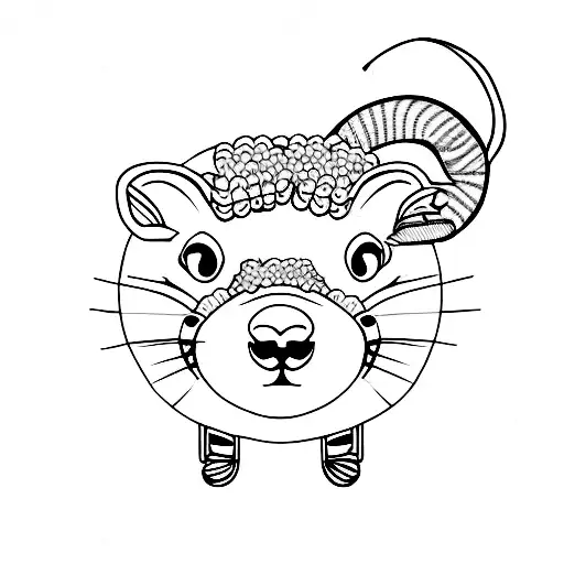 Marukami Style Cat And Sheep