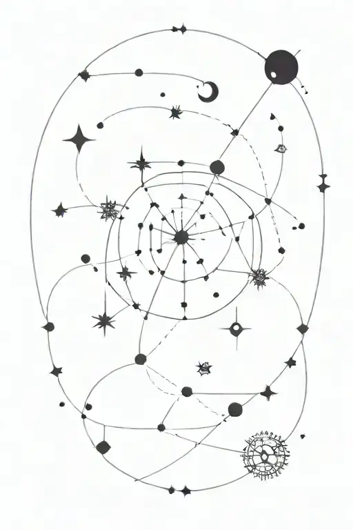 Galaxy With Multiple Constellations Representing Zodiac Signs Black