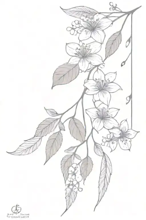 Herbs With Fruits And Flowers With Vine