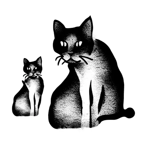 Black Cat And Golden Retriver