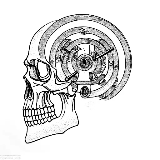 A Skull With A Barbell