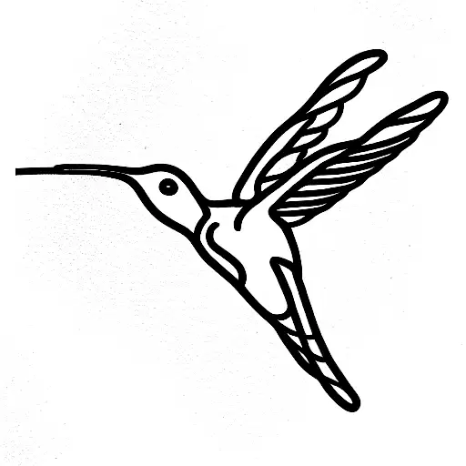 Hummingbird In Lines