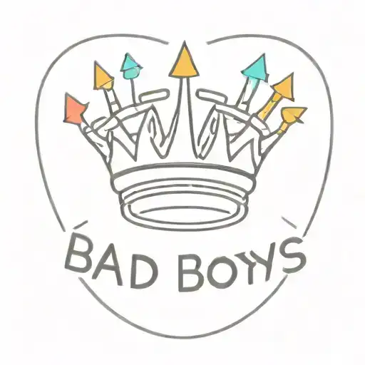 Basquiat Crown And Text 'Bad Boys'