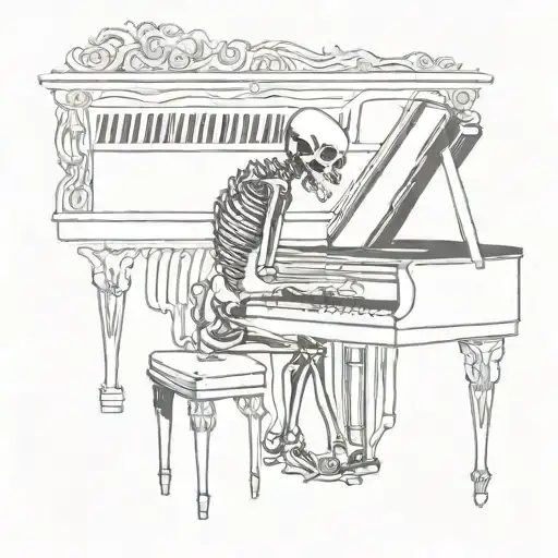 A Skeleton Playing A Classical Piano