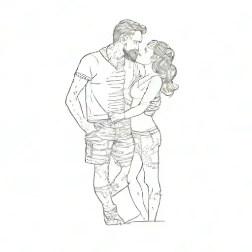 A Man And Woman Kissing In The Forest