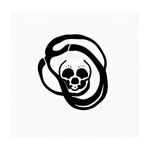 Simple Skull And Snake