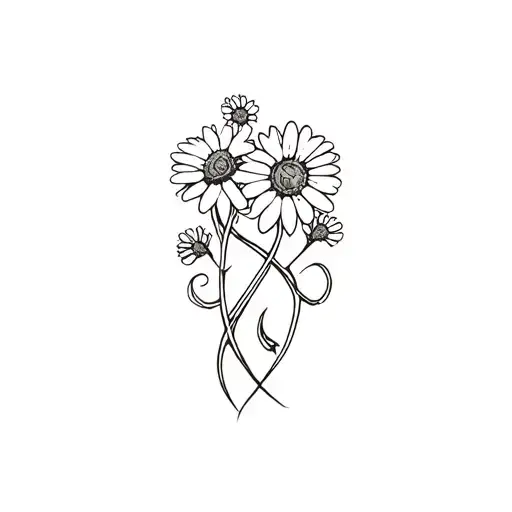 Loki Norse Runes Entwined With Daisies