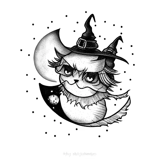 Witch Hat And Moon