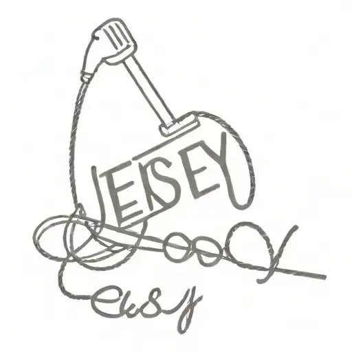 The Word Jersey Written With A Microphone Cord