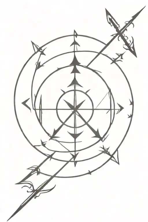 Triple Moon With 4 Arrows Pointing