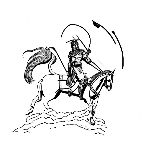 Spartan On Top Of A Horse