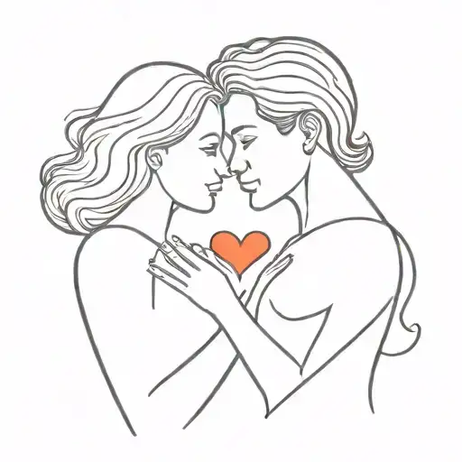 Mom Dad Heart Tattoo Design