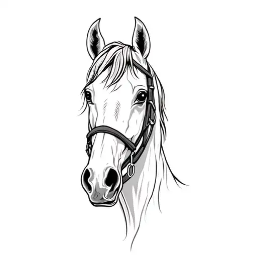 A Horse With A Bridle