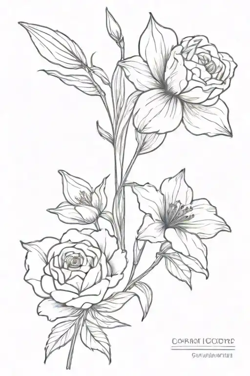 Rose Marigold Daffodil Poppy Spine