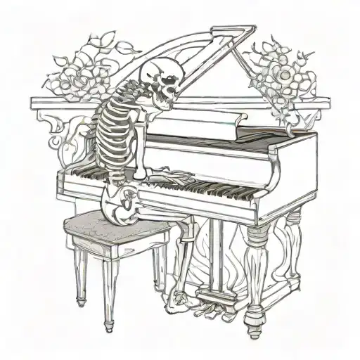 A Skeleton Playing A Classical Piano