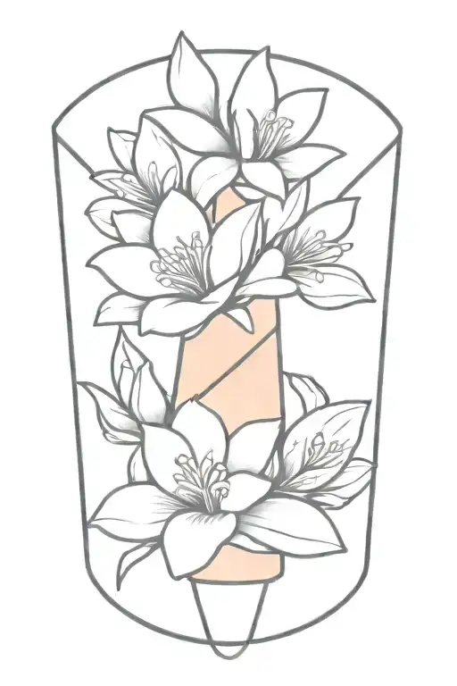 Traffic Cone With Narcissist Flowers