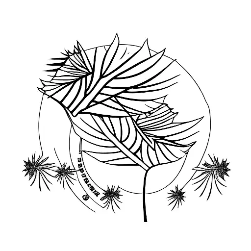 Maple Leaf And Palm Tree In The Same