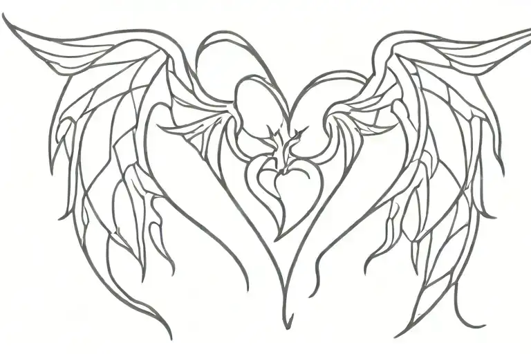 Demon Wings Heart Shape