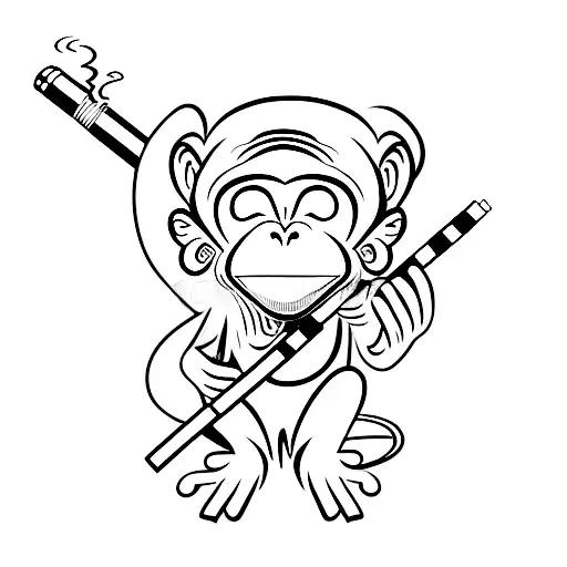 Monkey Smoking A Sigarette