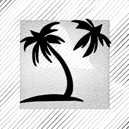 Stamp With Palm Tree Inside